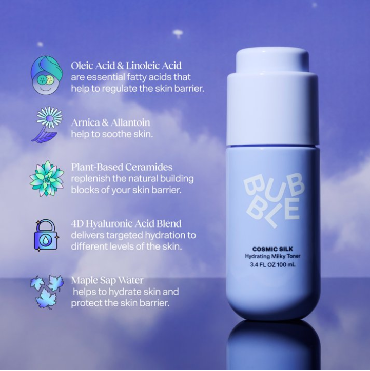 Bubble Skincare Cosmic Silk Hydrating Milky Toner, 100ml, For All Skin Types
