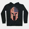 Spartan Helmet American Flag Distressed Warrior Hoodie