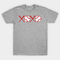Xoxo Love Baseball Hugs And Kisses Red And White T-Shirt
