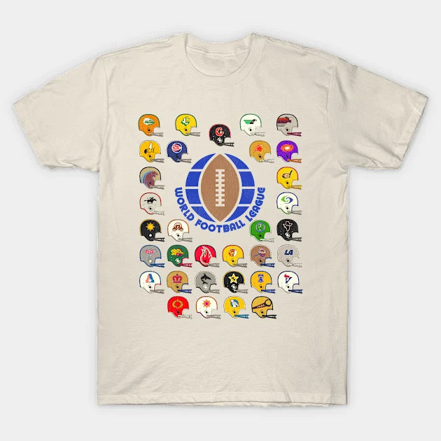 World Football League Defunct Team Helmets T-Shirt