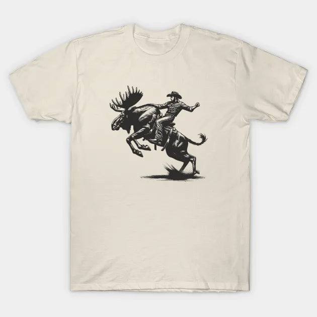 Moose Rodeo Rider - Elk Cowboy - Rodeo T-Shirt