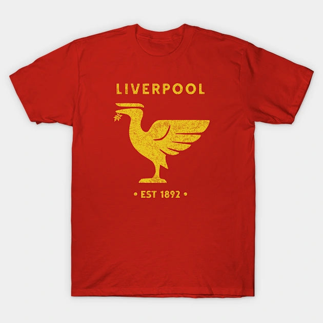 Liverpool Liverbird Retro Vintage Big Gold T-Shirt