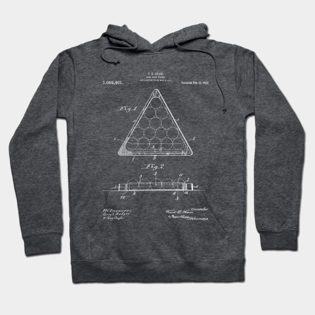 Pool Patent - Billiards Art - Antique Hoodie